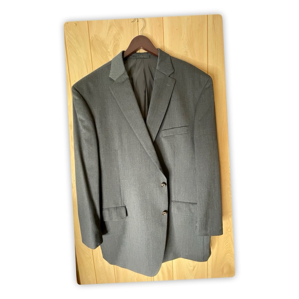 Lauren Ralph Lauren Blazer Mens 52L Gray Pinstripes Two Button Wool